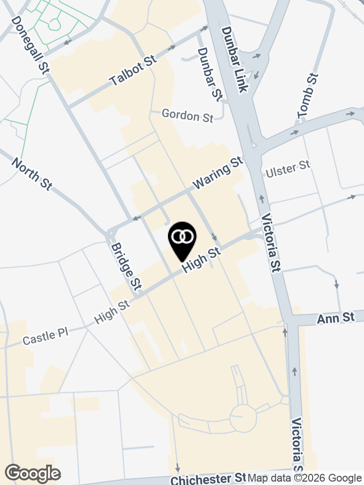 Map showing the surroundings of Brook Street UK Belfast (Public Sector)