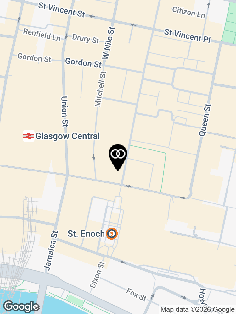 Map showing the surroundings of Brook Street UK Glasgow (Public Sector)