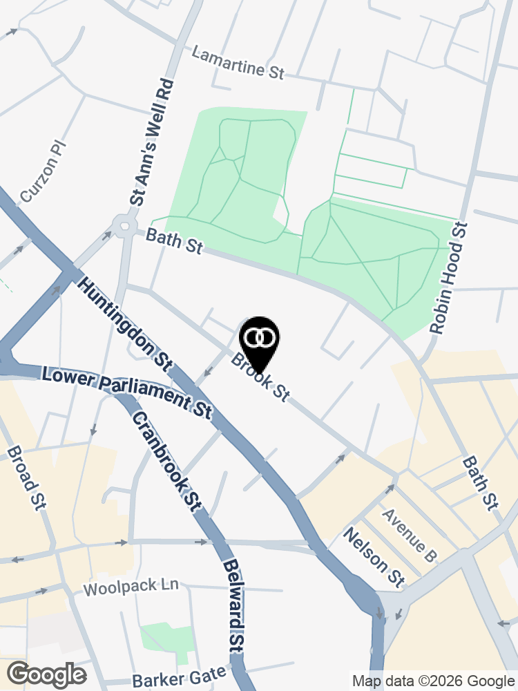 Map showing the surroundings of Brook Street UK Nottingham (Public Sector)