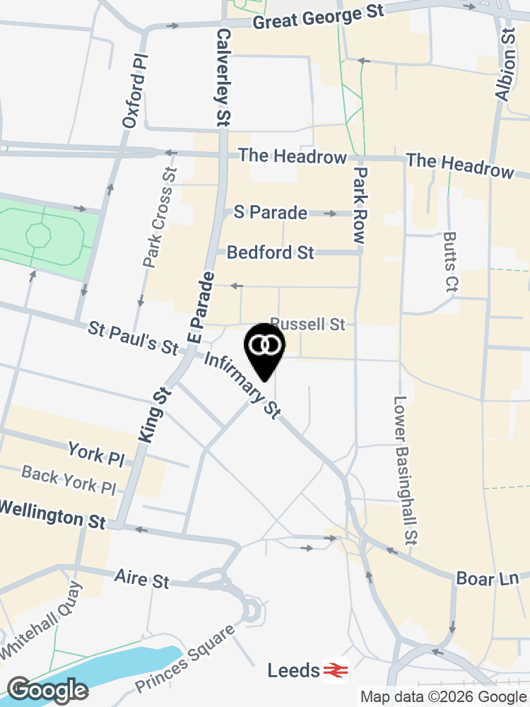 Map showing the surroundings of Brook Street UK Leeds and Yorkshire