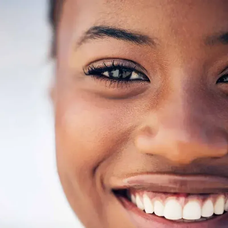 A close up show of a woman's eye