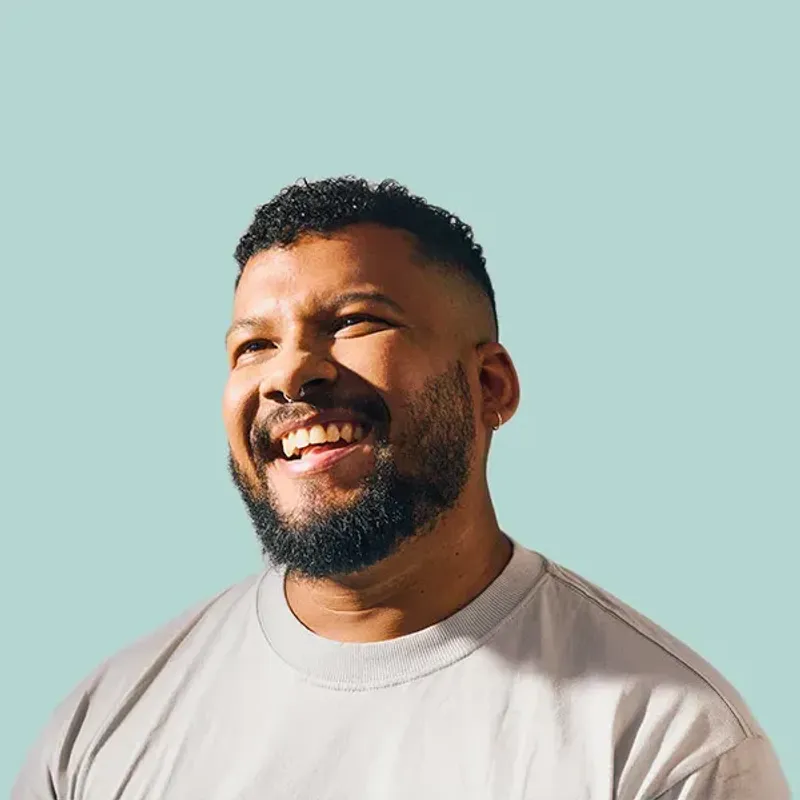 Bearded man smiling